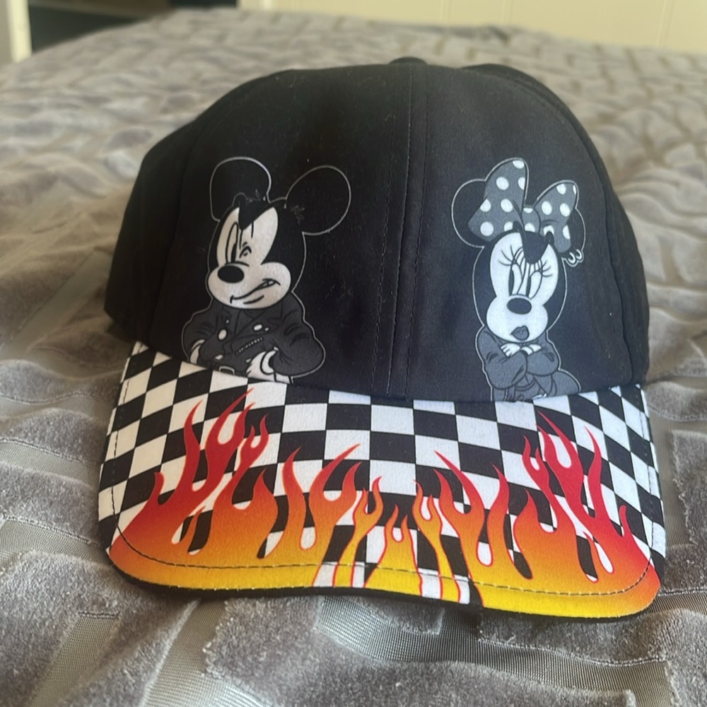 Vans Mickey and Minnie Black Cap with Flame Design
